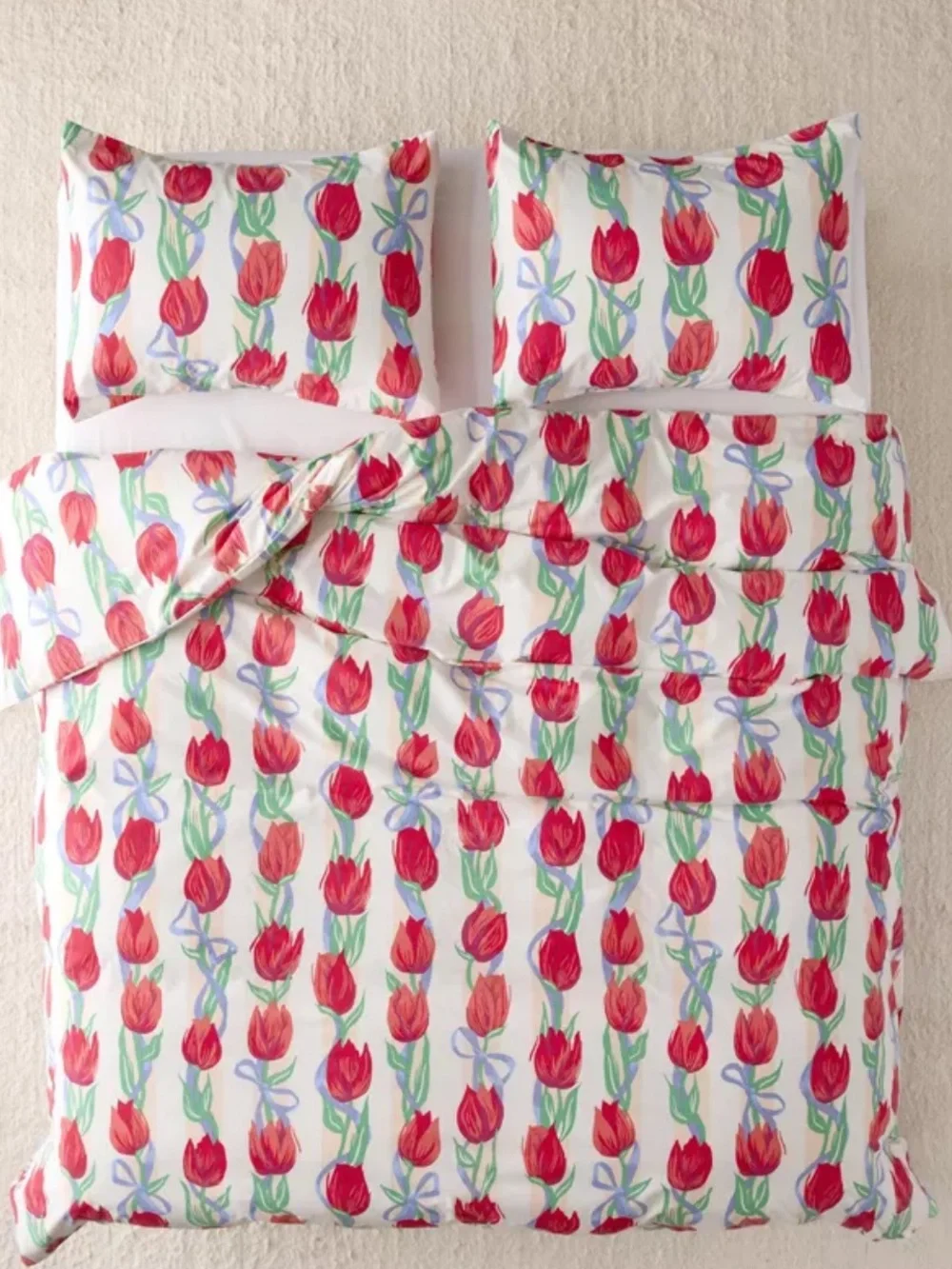Urban Outfitters Kristen Tulip Floral Duvet Cover Bedding Twin